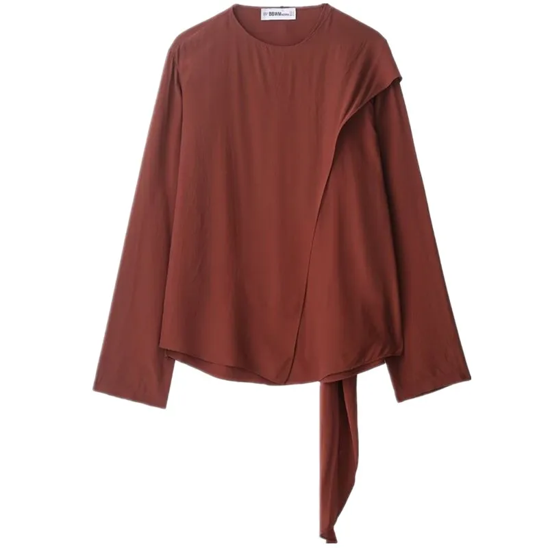 เสื้อคลุมยาวทรงหลวมสำหรับวัยรุ่นหญิง ดีไซน์ผูกโบว์อเนกประสงค์ รุ่น Ele Autumn 2025