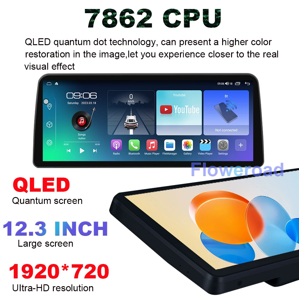 12.3 Inch QLED 8 Core Android 13 for Mercedes Benz SL R230 SL350 SL500 SL55 SL600 SL65 Car Radio Video Multimedia Player Carplay