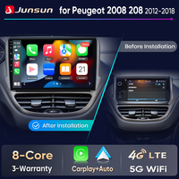 Junsun Android Auto Car Radio For Peugeot 2008 208 2012 2013 2014-2018 Multimedia Wireless CarPlay SWC GPS DAB Navi RDS DSP FM