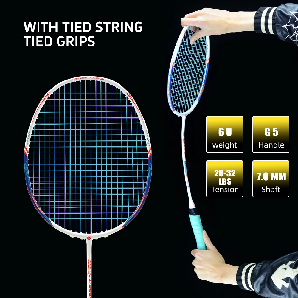 

Полностью карбоновая ракетка для бадминтона, 8U ≤28 фунтов, с амортизирующей рамой, для быстрой атаки, профессиональная стильная ракетка для соревнований