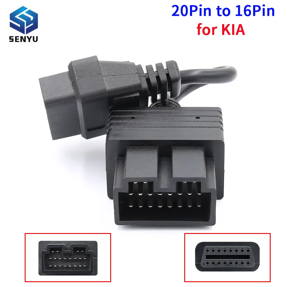 for KIA 20Pin To 16Pin Adapter OBD2 OBD 2 Diagnostic Cable 16 Pin Female Connector Extension Cable Auto Scanner Convert Tools