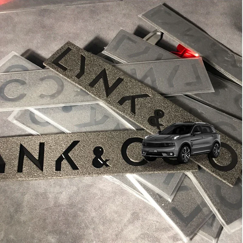 Car Rear Trunk Model Number Letters Words Logo Decals Sticker For Lynk&Co 01 02 03 05 06 AWD Automotive Emblem Badge Stickers