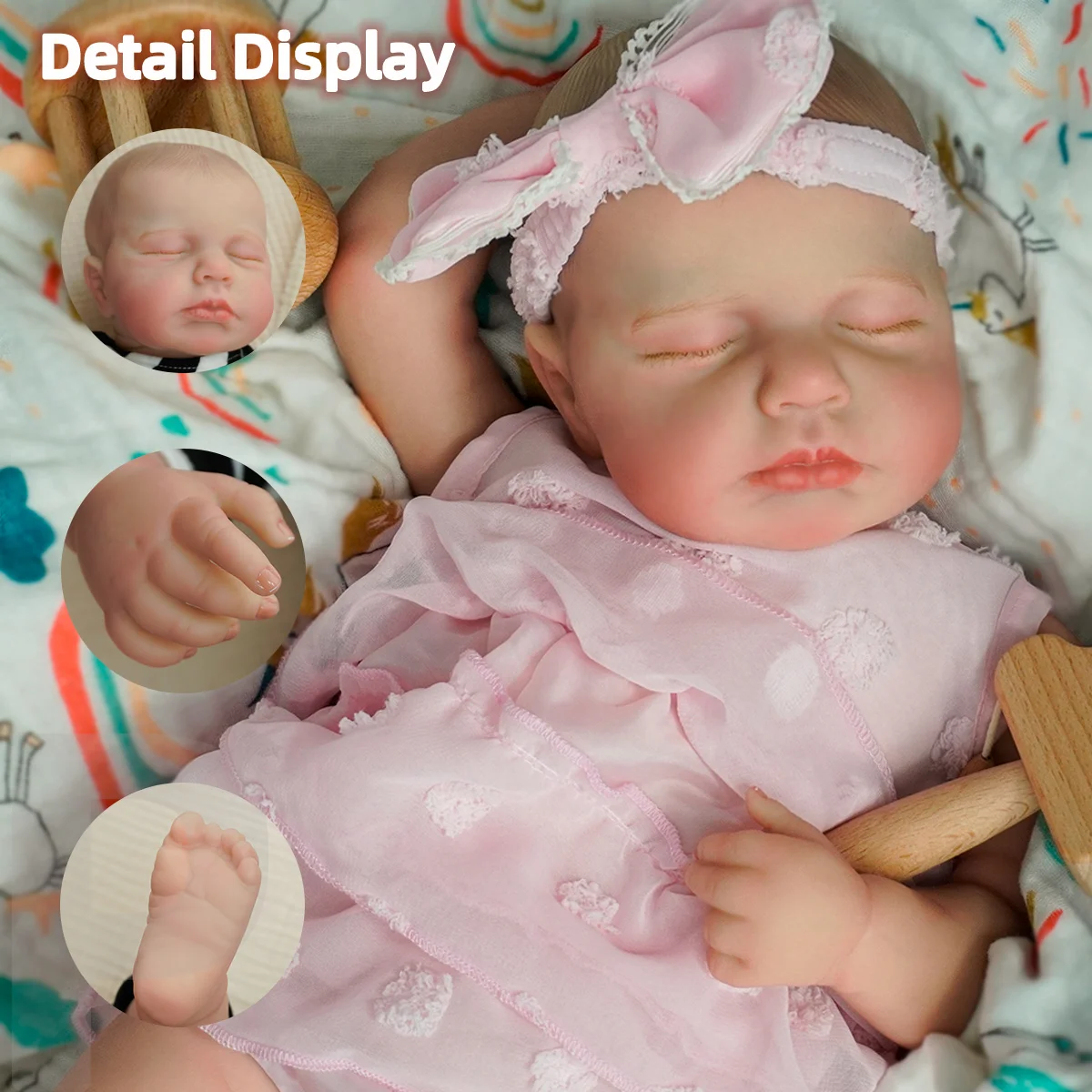 JOYORA Reborn Doll Soft Fabric Body Realistic Handmade Doll Reborn Baby Doll Children' Playmate Birthday Gift Art Collection Toy