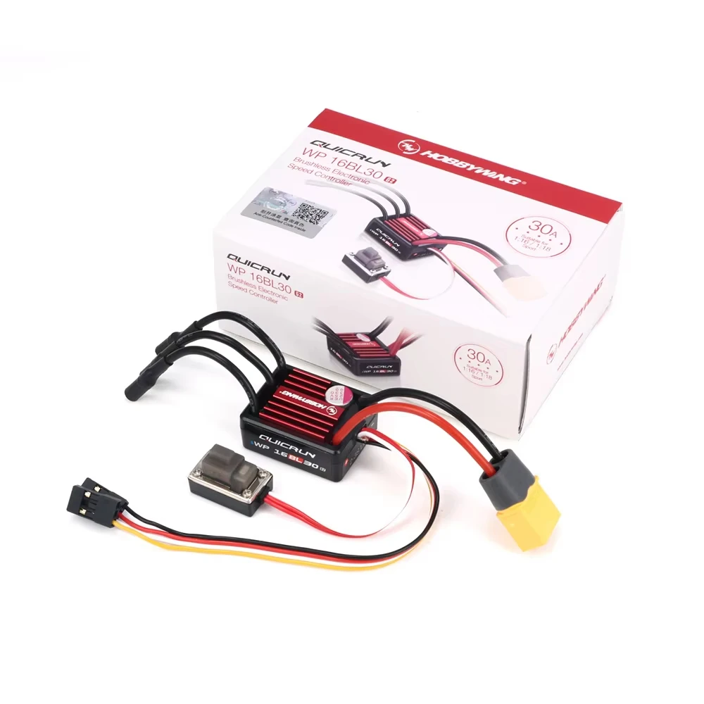 HOBBYWING QuicRun WP 16BL30 G2 30A Waterproof Brushless ESC T/XT60/Tamiya for 1/16 1/18 RC Buggy Truck