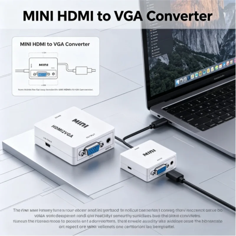 HDMI to VGA Converter with Audio 1080P Video Converter HDMI2VGA Adapter Cable for DisplayPort/Laptop to TV/Projector