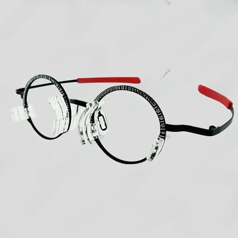 Titanium Alloy Trial Frame, Adjustable PD Nose Bridge Try-on Glasses for Optical Lens Testing, New Lightweight