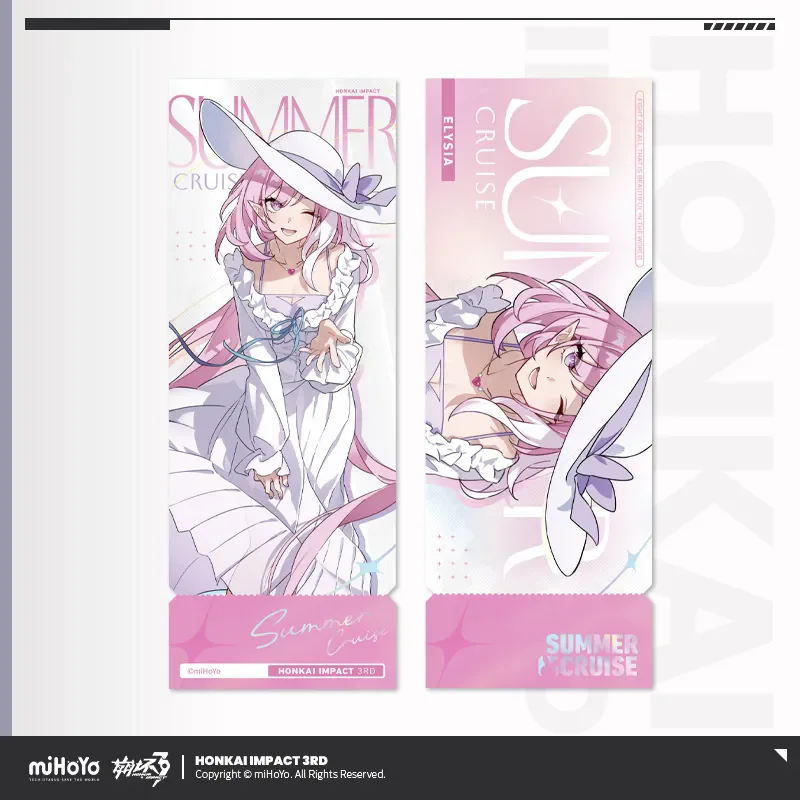 [Genuine] miHoYo Game Honkai Impact 3rd Leisure Summer Series Laser Ticket Kiana Elysia Raiden Mei Seele Cosplay Halloween Gifts