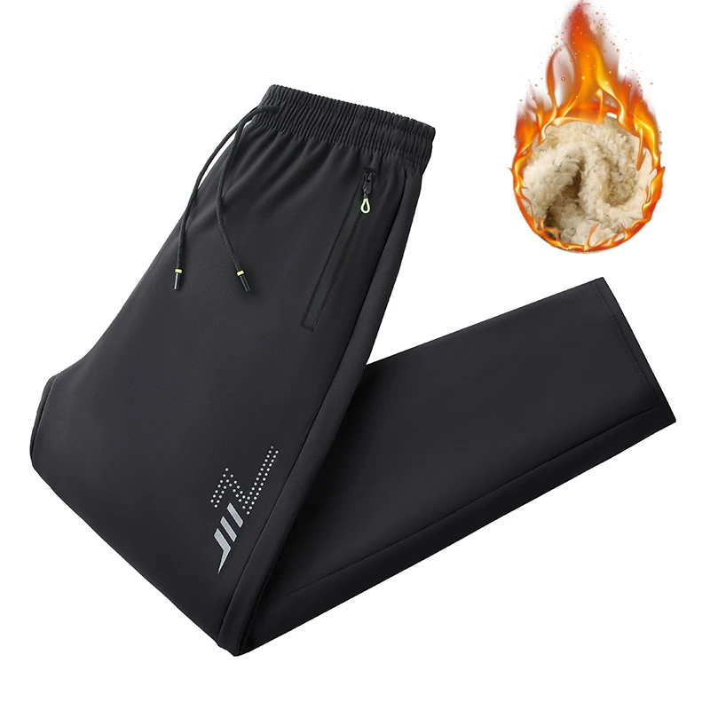 

Big&Tall Men's Warm Pants Loose Thick Winter Fleece Lined Sweatpants Drawstring Straight Pant Outdoor Casual Plus Size Trousers