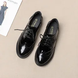 Women Shoes Autumn British Style Casual Female Sneakers Oxfords Women's Round Toe Flats Soft Fall Preppy Leather Dress Basic