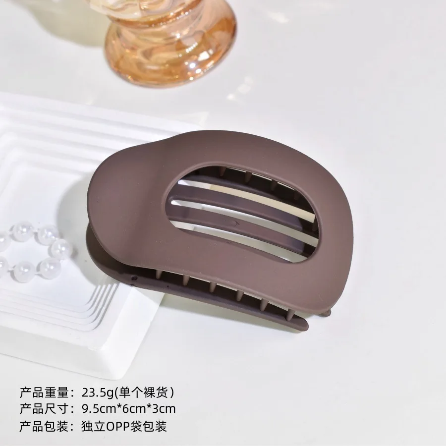 مشبك شعر مسطح بيضاوي غير لامع، فرنسي بسيط، مقاس كبير، منحنى لطيف، دبوس شعر مريح، إكسسوار للشعر، زينة أغطية الرأس