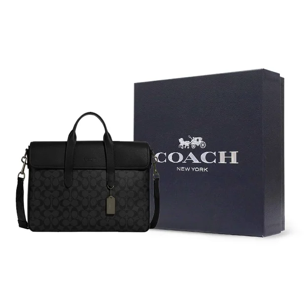 COACH Sullivan Cow Leather Briefcase Large Men's Black C9873-QBMI5