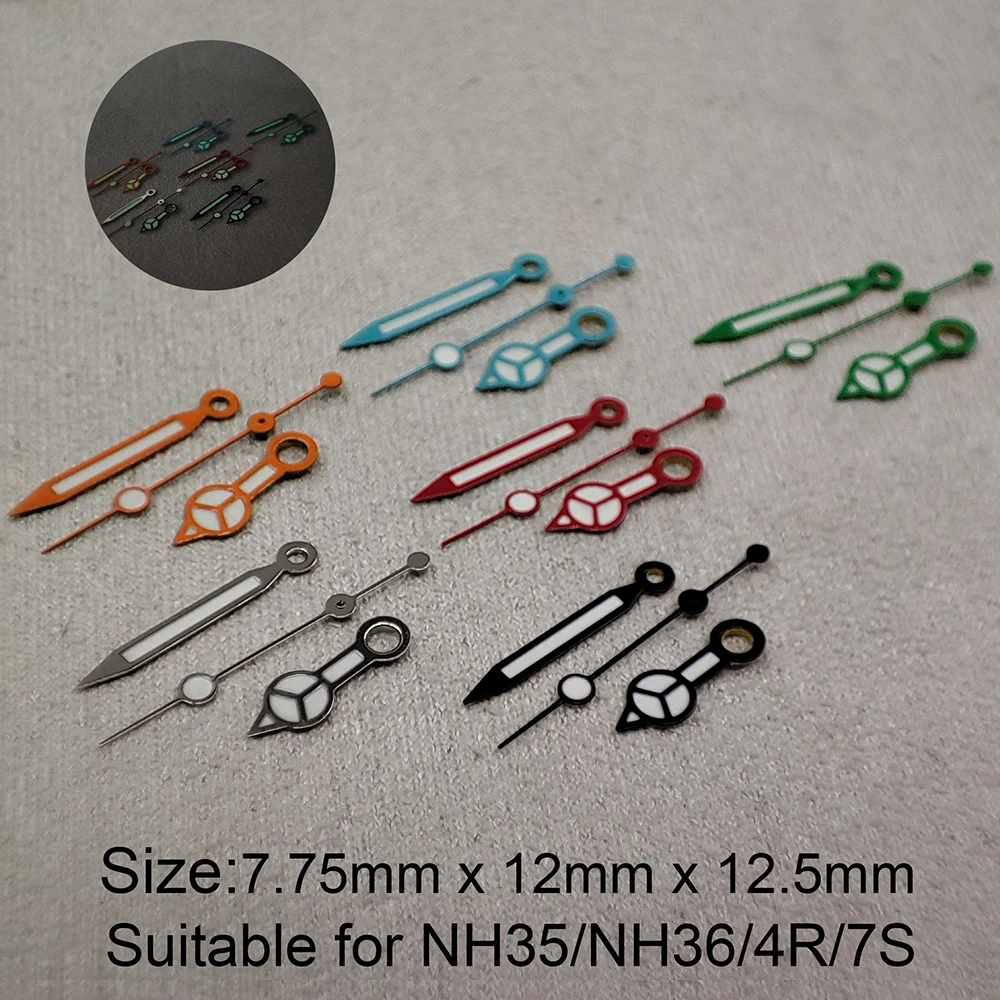 NH35 Hands Silver Black Red Strong Green Luminous Pointer Suitable For NH35/NH36/4R/7S Movement Watch Parts Replace