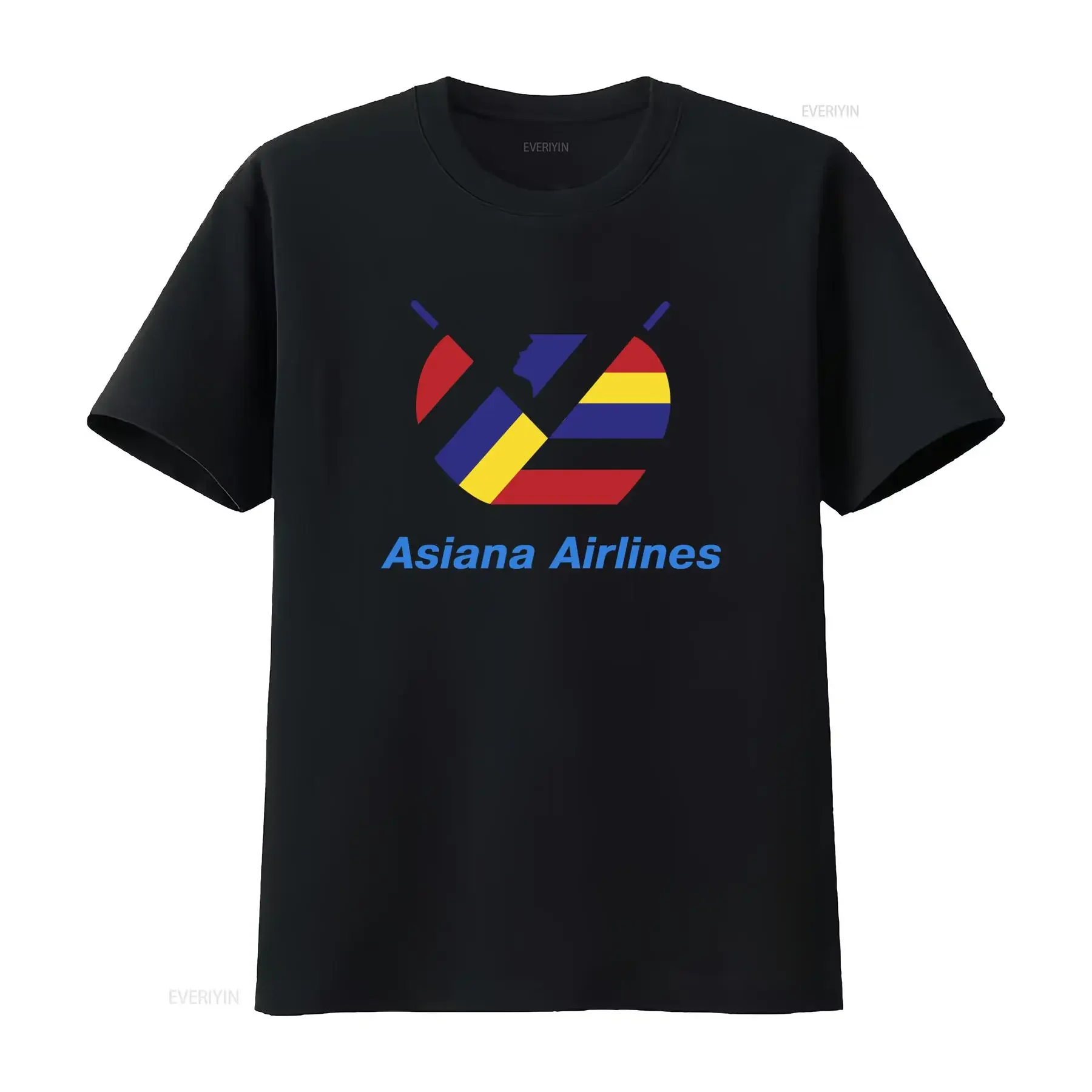 Asiana Airlines Logo T Shirt for Black Grey White Navy Red Light Blue S 5XL vintage Washed Breathable homme graphic Stretched