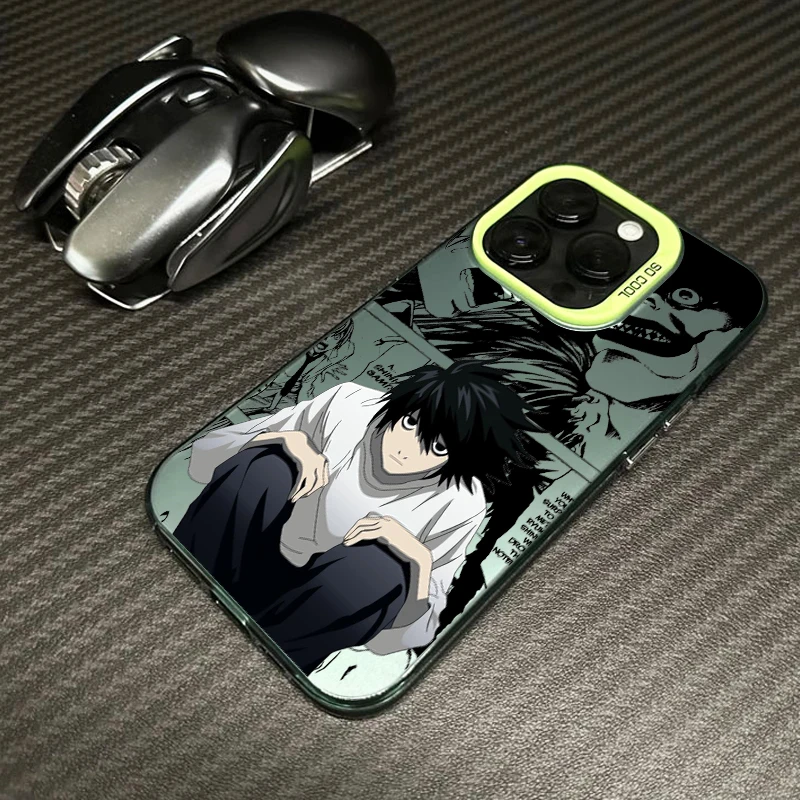 Anime Death Note Boy Cool For Apple iPhone 15 14 13 12 11 XS XR X Pro Max Plus Colorful Silver Cover Phone Case