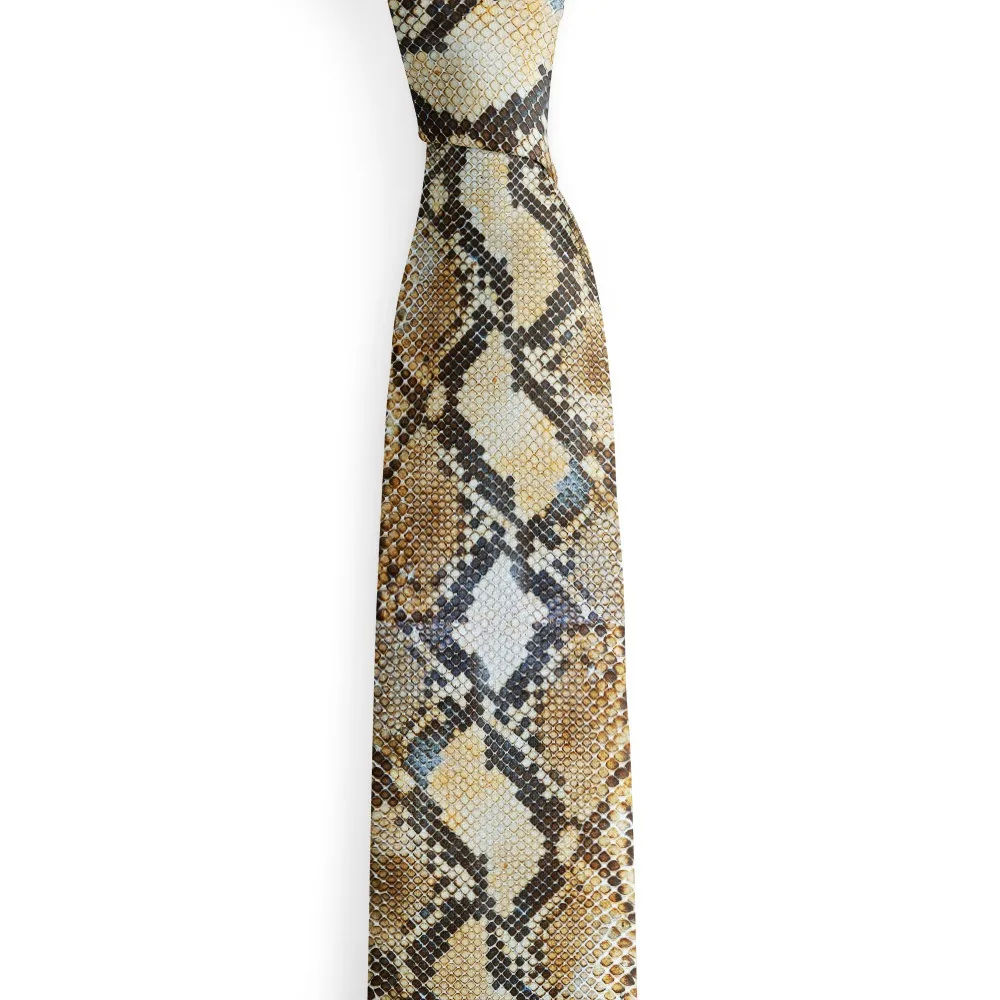 Creative 8cm Leopard Print Tie Narrow Soft Snakeskin Print Tie Hand Tied Adjustable Men Necktie Shirt