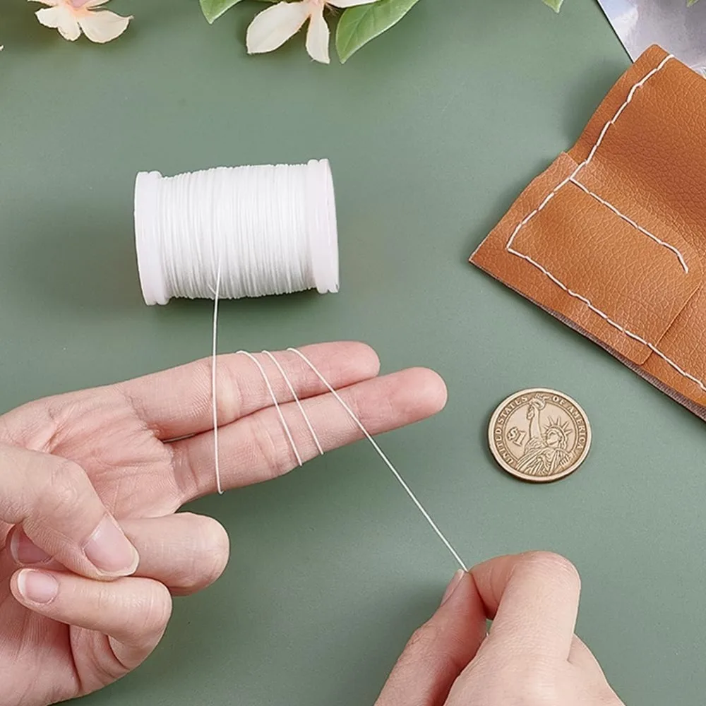 0.5 مللي متر ed الحبل 130 ياردة الأبيض ed الديكور سلسلة البوليستر المواضيع الحبل خيوط الديكور الحبال