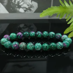 Bracciale con perline di pietra Zoisite epidoto naturale da 8 mm Bracciale Homme al quarzo lava occhio di tigre realizzato con gioielli in pietra naturale per le donne