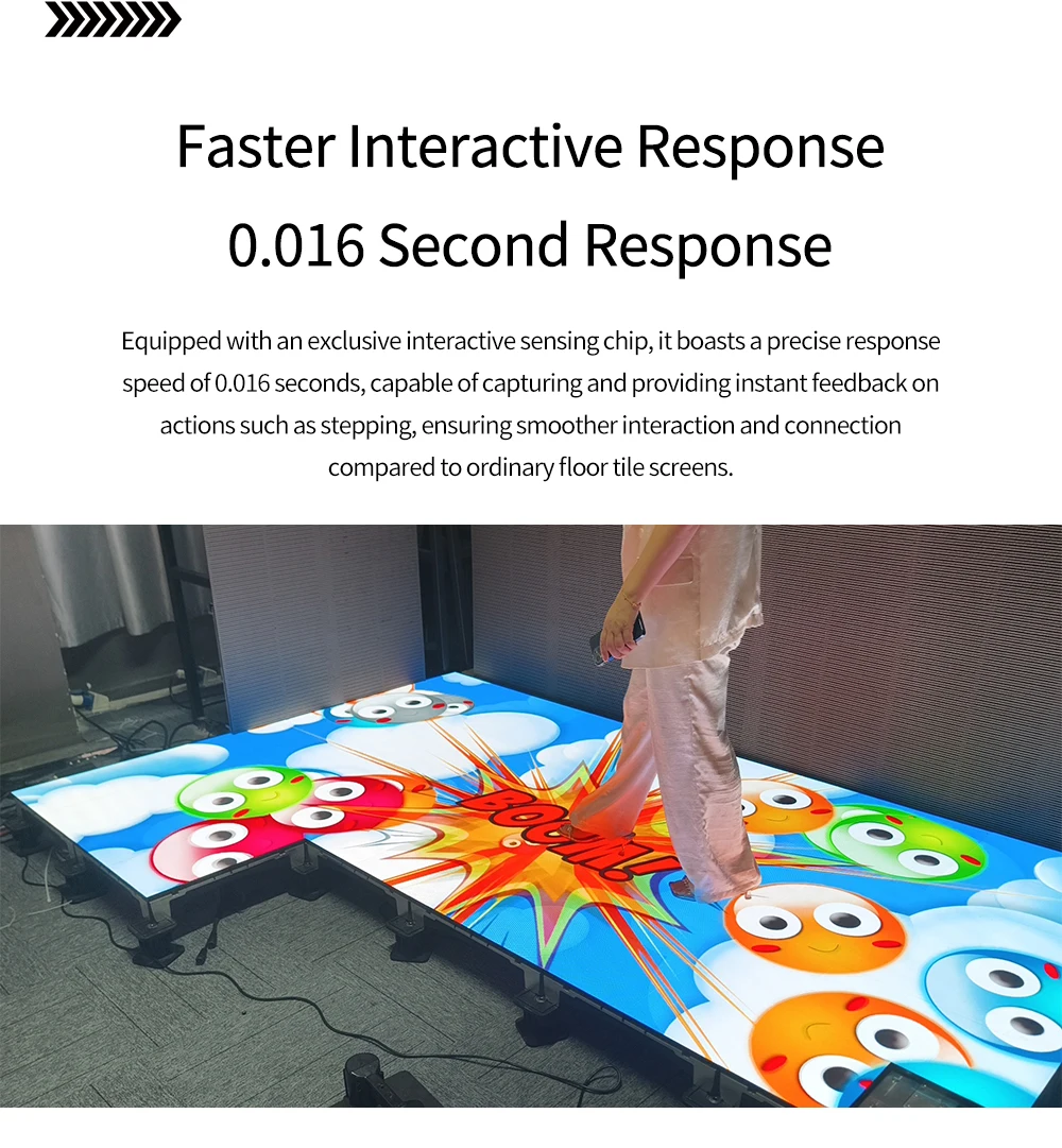 Commercial Complex Interactive Floor Tiles Anti-slip, Impact-resistant, Waterproof IP65 Immersive Interactive Experience ScreenH