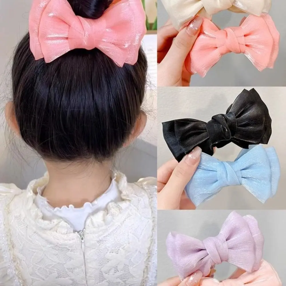 Pince à cheveux double face avec gros nœud pour enfants, queue de cheval douce, épingle à cheveux mignonne, pinces à la mode, nouveau