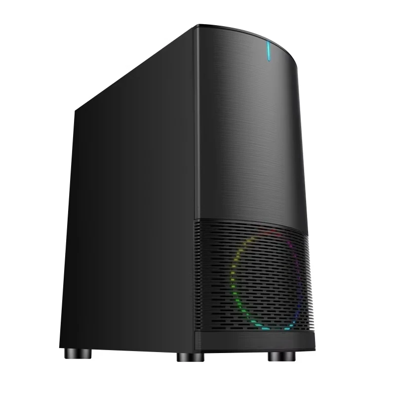 In‑Stock White Mini Desktop PC Case, MATX / ITX, Tempered‑Glass Side Panel, No Front‑Port Design, Empty Chassis