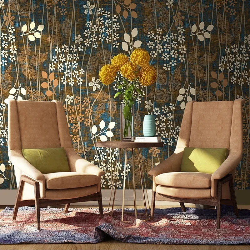Custom Simple 3D Modern Simple Light Luxury Line Flower Mural Wallpaper For Bedroom Walls Papel De Parede Home Decor Tapety Art