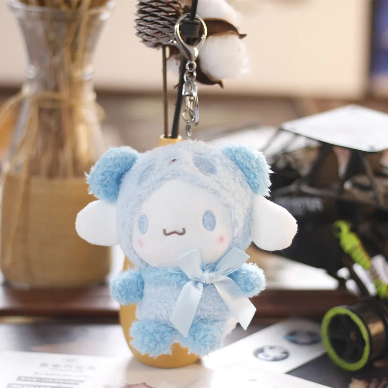 12cm Sanrio Kawaii Hello Kitty Kuromi muñeco de peluche juguetes colgante lindo llavero de felpa bolsa colgante regalos de navidad