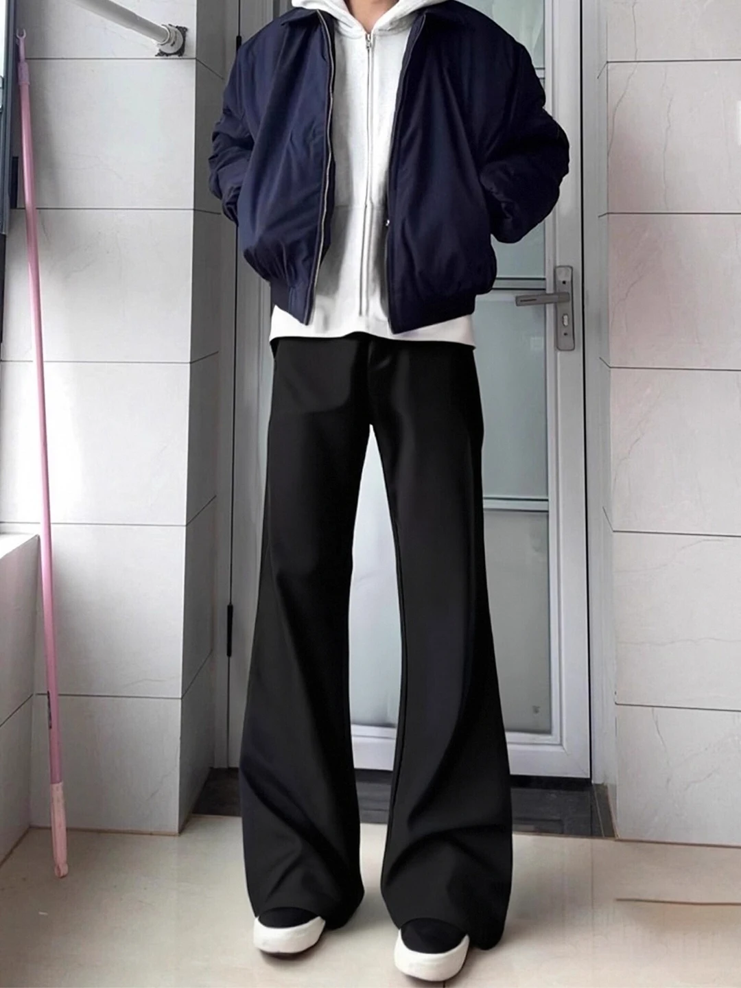 

Мужские брюки Cleanfit Black: осенне-зимние, на флисовой подкладке, прямые, с расклешением, повседневные, молодежные, модные