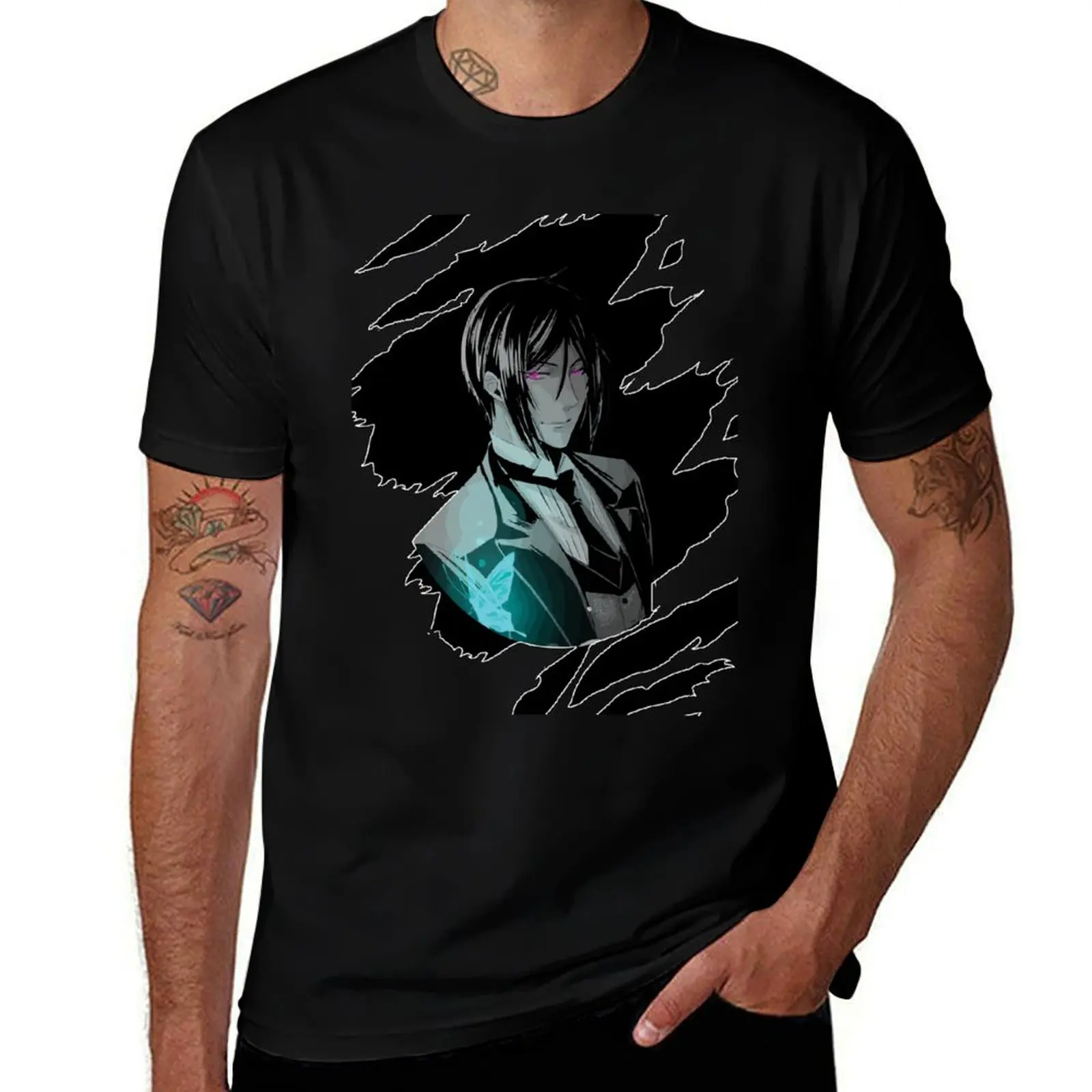 Seb Black Butler T-Shirt Classic Basic Casual T-Shirt