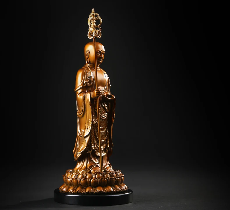 26 CM large size Ksitigarbha Bodhisattva Buddha # Buddhist disciple HOME family efficacious Protection FENG SHUI copper statue