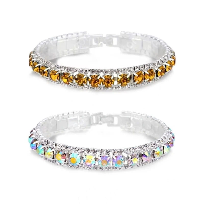 Multipurpose Vibranting Color Bangle Sturdy Alloy Materials Encrusted Austrian Crystals Jewelry Accessory for Women