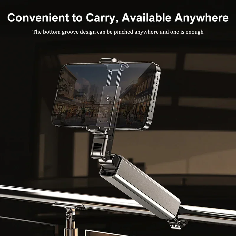 Supporto per telefono Supporto portatile per aereo da viaggio per telefono cellulare pieghevole regolabile 360 °     Supporto girevole per sedile del treno con selfie