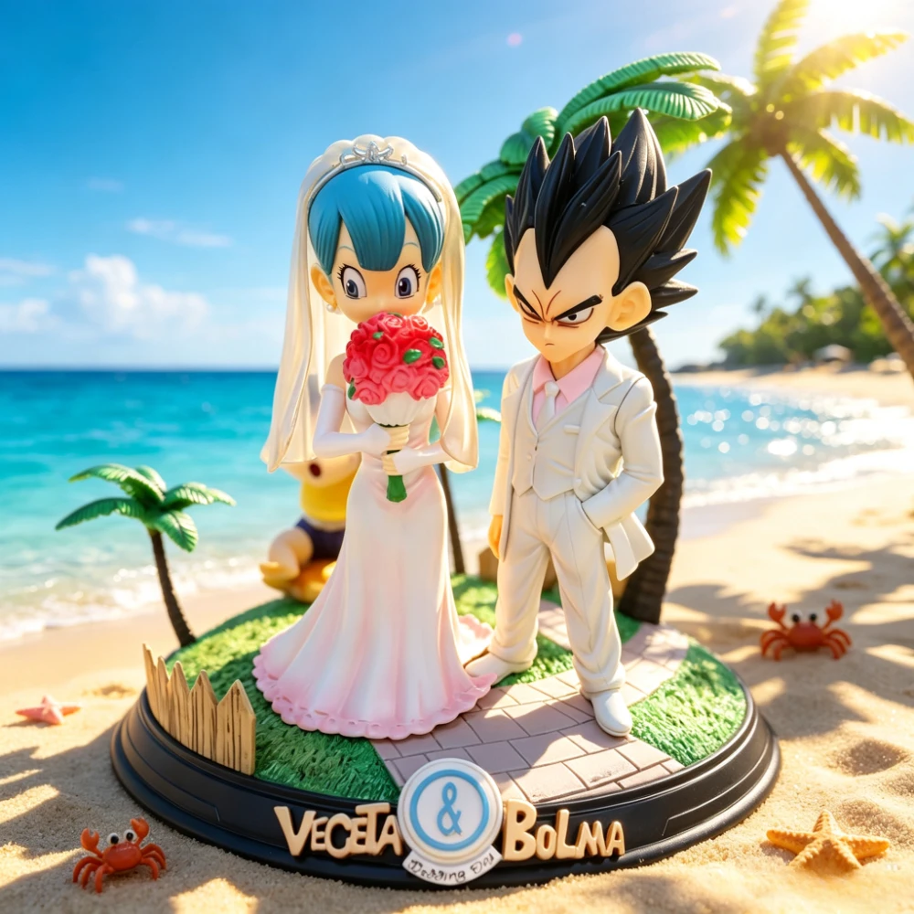 26cm Anime Dragon Ball Figur Vegeta Bulma Hochzeit Trunks Actionfiguren PVC-Statue Modell Sammlerstücke Geschenke