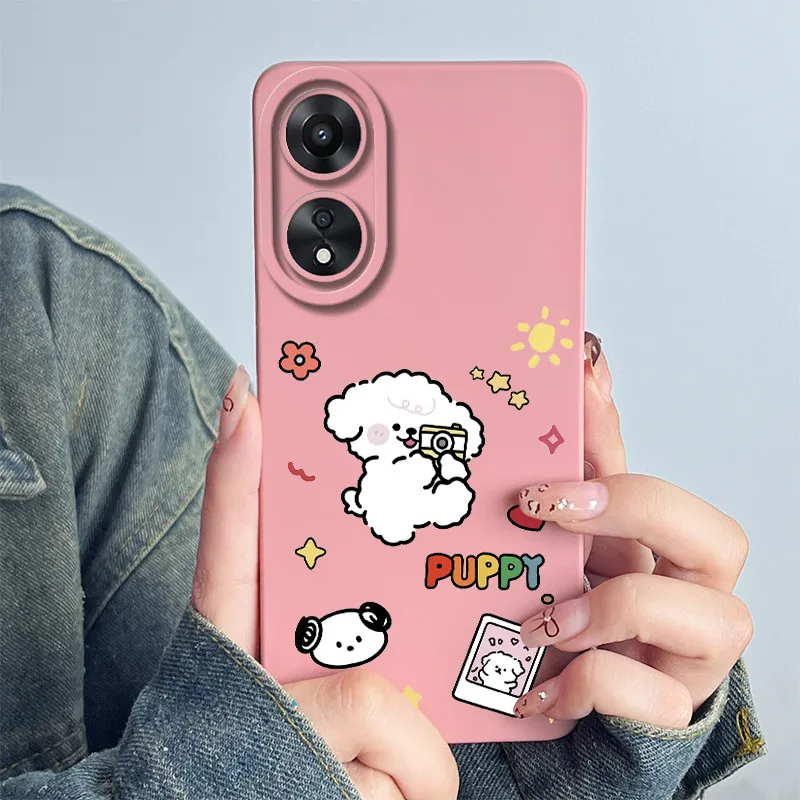 For OPPO A78 5G / A1X 5G Phone Case CPH2483 CPH2495 Cover Silicone Sweet Painted Shell Cartoon Funda Lovely Printed Casing Coque image 2