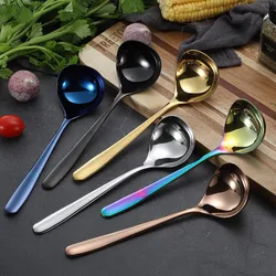 304 Stainless Steel Korean Soup Spoon Long Handle Noodles Ramen Tablespoons Hot Pot Scoop Kitchen Cooking Tableware Skimmer