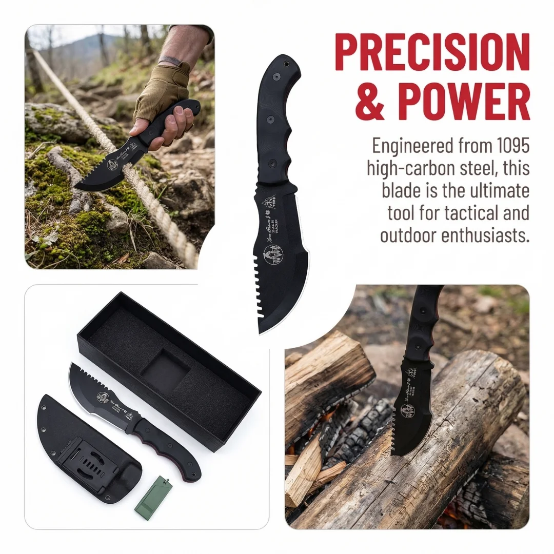 TOPS Tracker - Jungle Obstacle Clearance Tool, 1095 high-carbon steel, Mikata fiber handle, camping outdoor knife