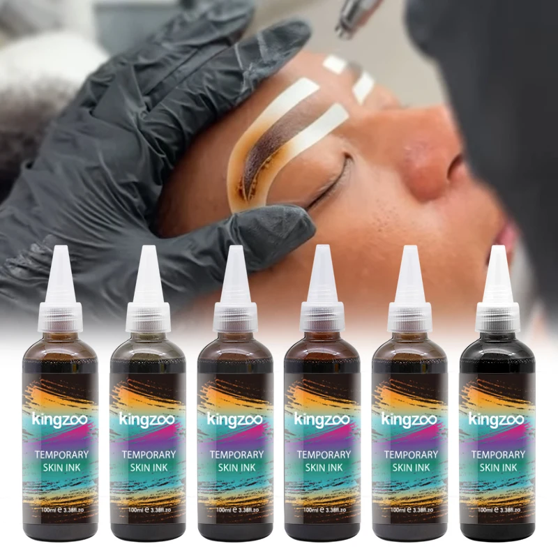 

30ML Airbrush Eyebrow Ink 6 Colors Waterproof Tattoo Inks for Eyebrows Beard Liquid Body Art Spray Pigment