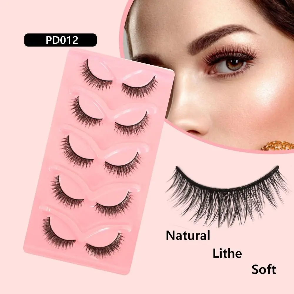 Volledige Strip Borstelige Valse Wimpers Oog Staart Verlenging Schuine 3D Krul Nep Wimpers Piekerige Pluizige Faux Nertsen Wimpers Makeup Tools