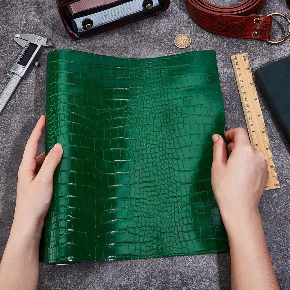 نسيج جلد التمساح 53 "x 12" فو بولي PU لصنع تنقش الخياطة الجلد الحبوب صفائح المواد DIY بها بنفسك المفروشات الحرف حقائب اليد #3
