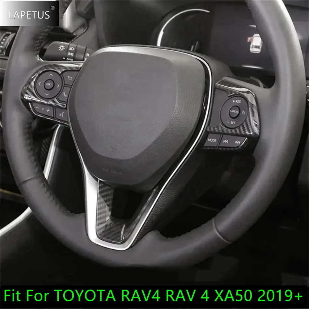 

Auto Steering Wheel Button Frame Decor Cover Trim ABS Carbon Fiber Accessories Interior For TOYOTA RAV4 RAV 4 XA50 2019 - 2024