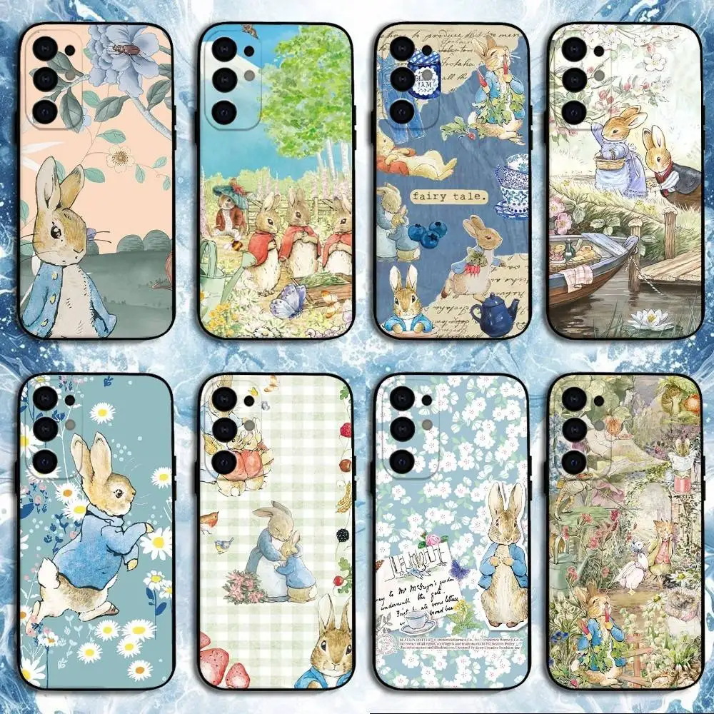 

Cute P-peter Rabbit Phone Case For Samsung S25,S24,S23,S22,S21,S20,Plus,Fe,Lite,Others Black Cover