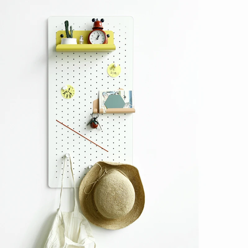 Home Entryway Decor Wall Metal Pegboard Kitchen Accessories Organizer Storage Wall Mounted Shelf