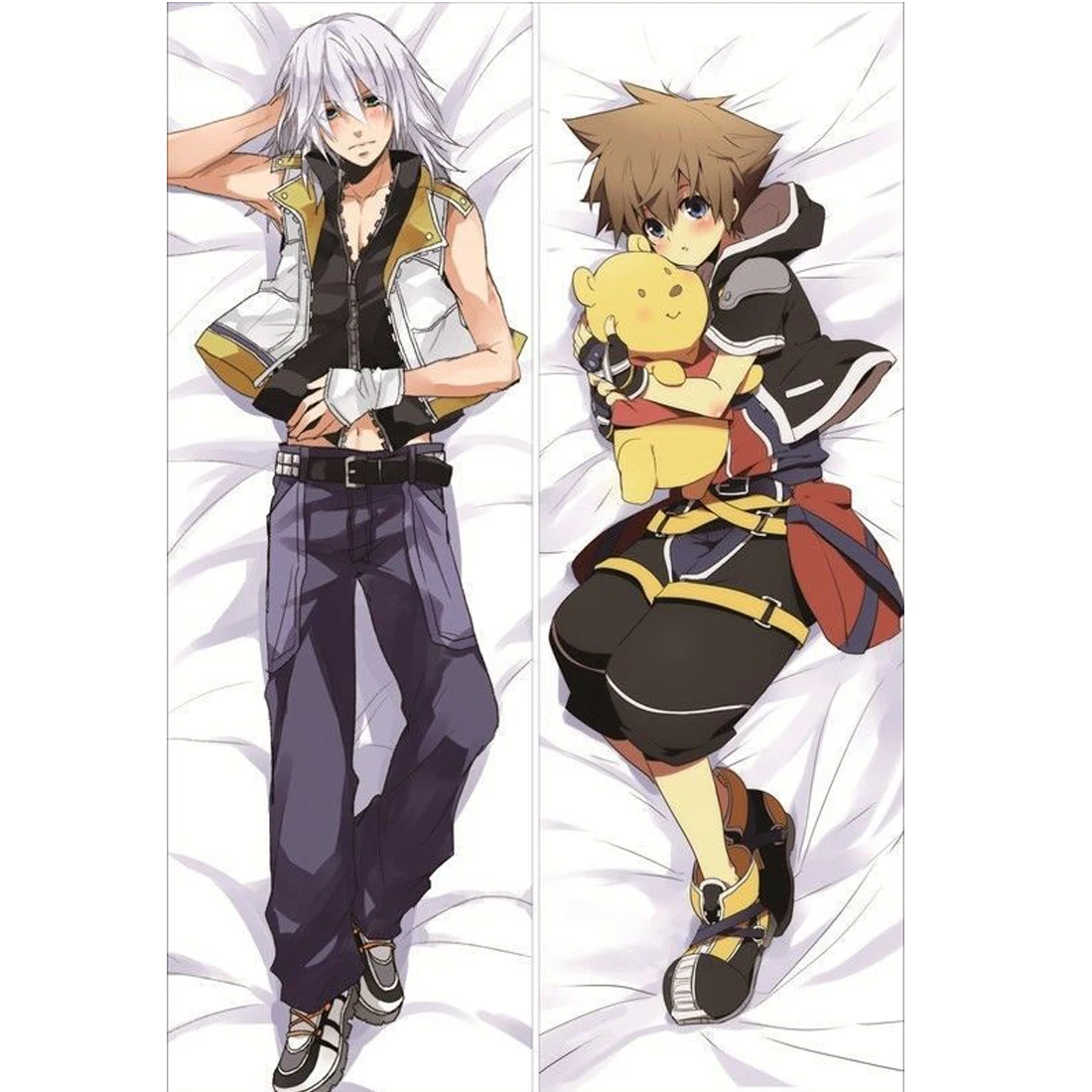 Popular game kingdom hearts anime Characters riku & sora & xion throw pillow cover body Dakimakura Pillowcase