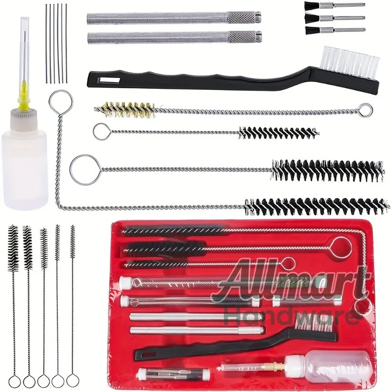 23-Piece Test Tube Spray Gun Pipe Cleaning Brush Set,Nylon & Bristle Cleaning Tool,Specialized Spray Gun Maintenance Kit