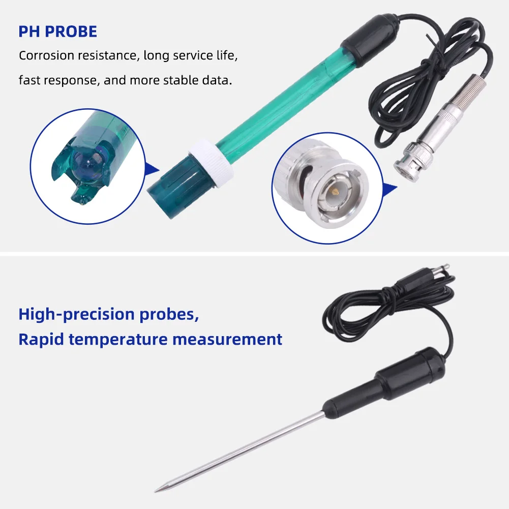 PHS-3C Benchtop Automatic Calibration PH Meter Thermometer PH Probe Connector Sensor PH Tester Laboratory Water Quality Analyzer