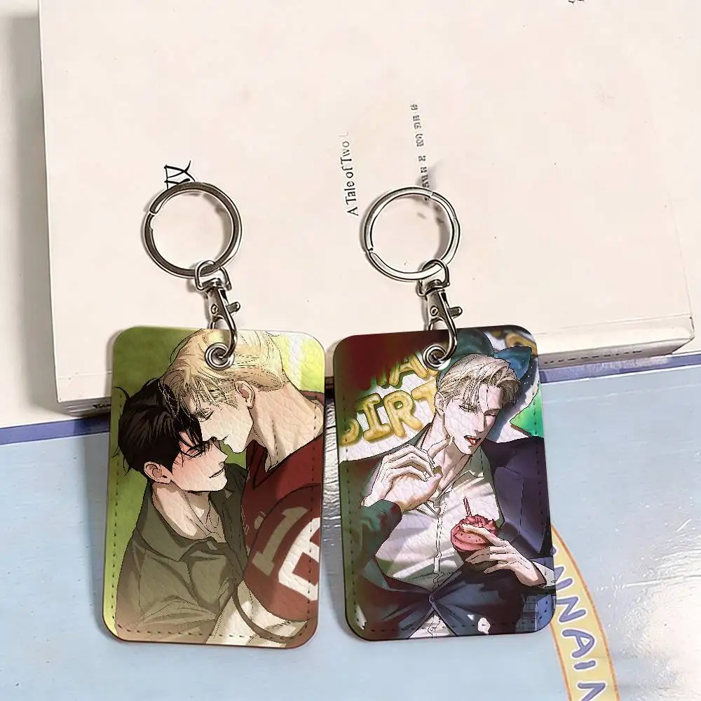 flashlight bl Anime Keychain Card Holders Keyring Bank Bus ID Credit Cards Key Ring Chains
