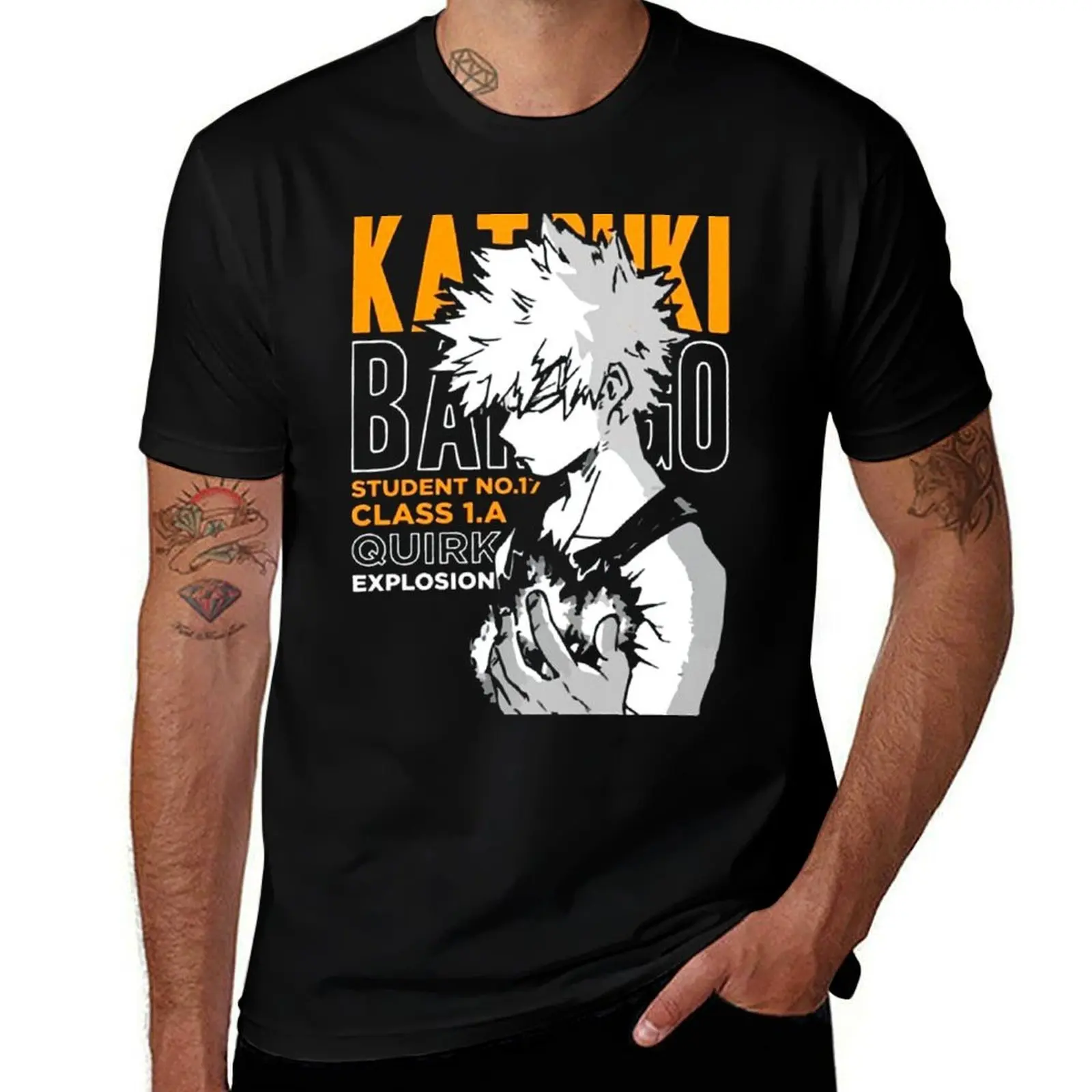 

shirt t for tshirt Bakugo man Katsuki 100% graphic funny retro T-Shirt cotton shirts essential t mha