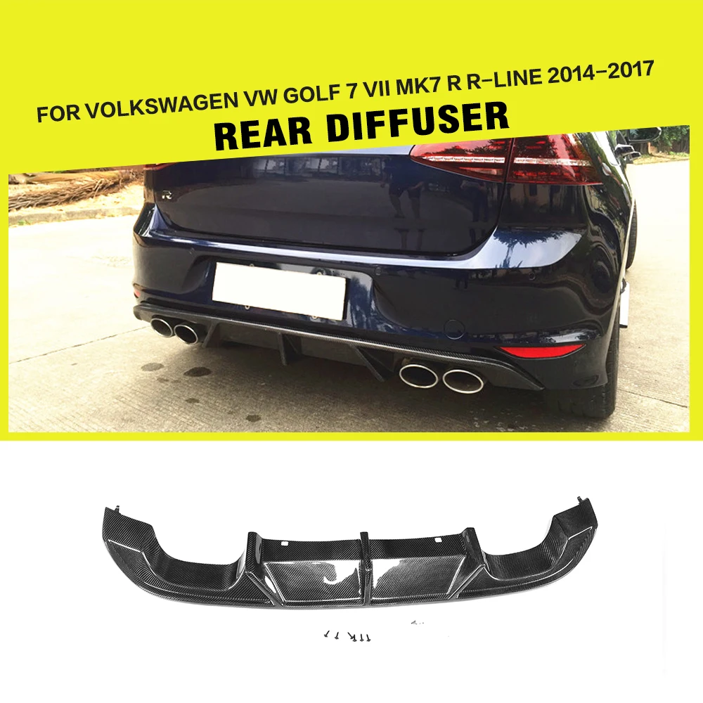 Carbon Fiber GOLF VII R Rear Diffuser Lip for Volkswagen VW GOLF 7 MK7 R R-LINE 14-17