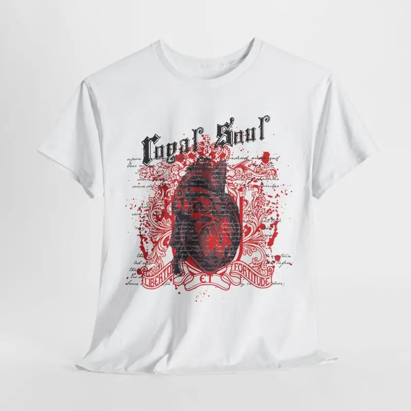 Cogal Soul T-shirt pour hommes Coeur anatomique vintage avec splendeur florale