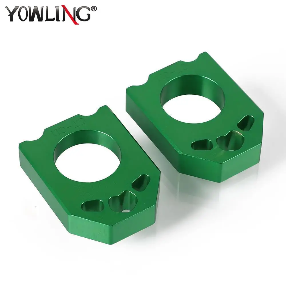 Tensor do bloco do eixo da motocicleta, ajustador Chain, Sliders do regulador, Kawasaki, KX125, 250, KX250F, KXF, 250, KX450F, KXF, 450, KLX450R