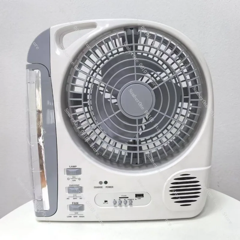 8 Inch Rechargeable Fan Bluetooth Set, Solar Fan with Light Multi Function